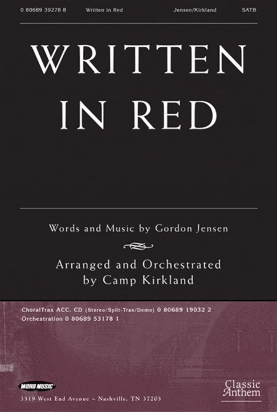 Written In Red - Anthem Written In Red - Anthem 4-Part scores gallery preview page 1