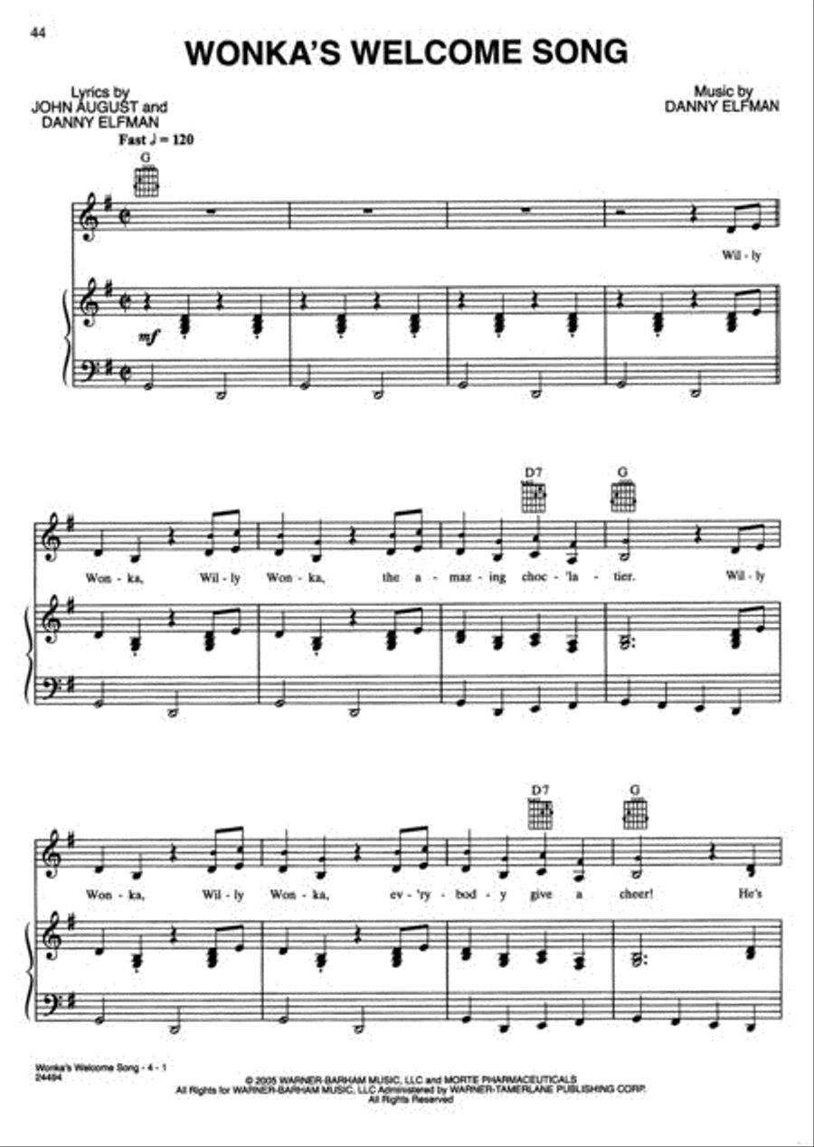 Charlie and The Chocolate Factory, Selections from Piano, Vocal, Guitar scores gallery preview page 2