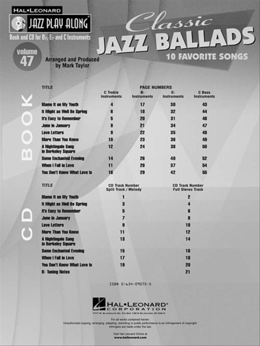 Classic Jazz Ballads C Instrument scores gallery preview page 3