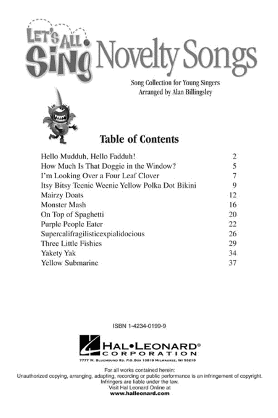 Let's All Sing - Novelty Songs Choir scores gallery preview page 2