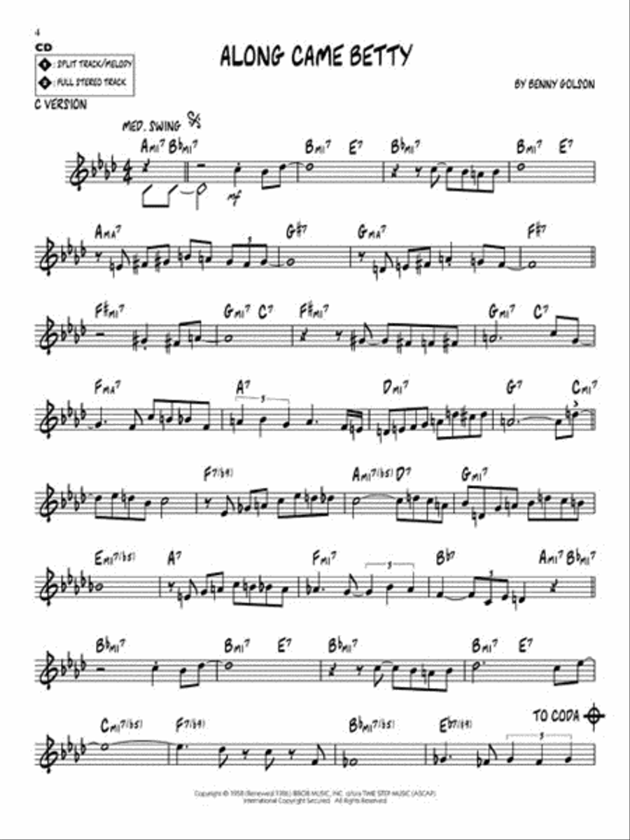 Benny Golson C Instrument scores gallery preview page 2