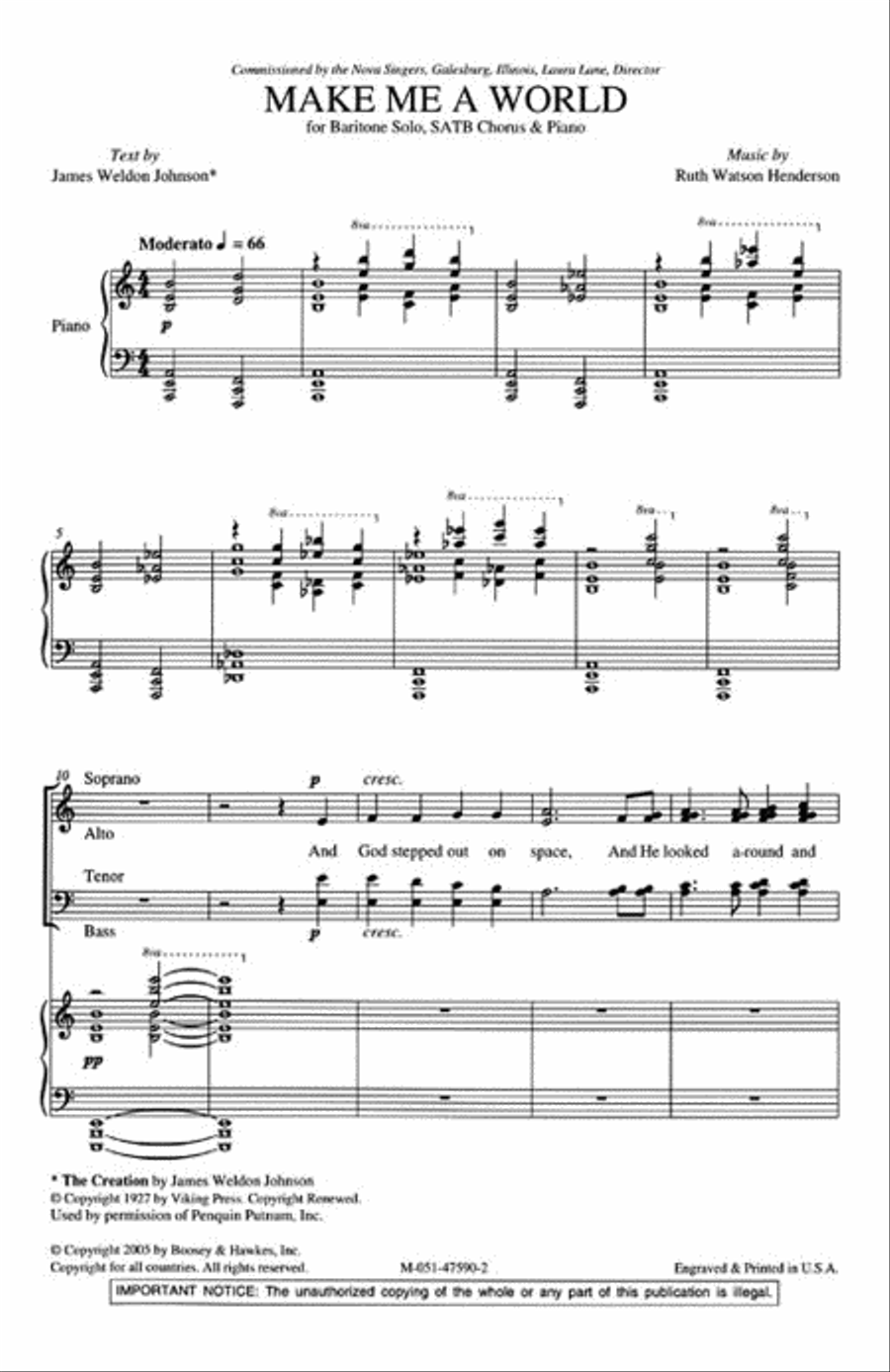 Make Me a World by Ruth Watson Henderson 4-Part - Sheet Music page 2