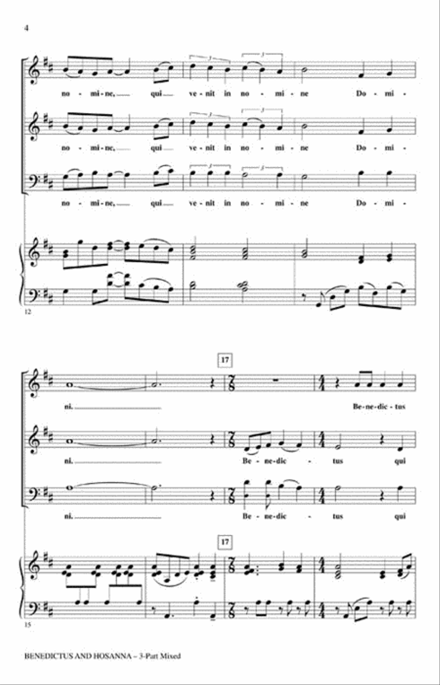 Benedictus and Hosanna Benedictus and Hosanna 3-Part scores gallery preview page 3