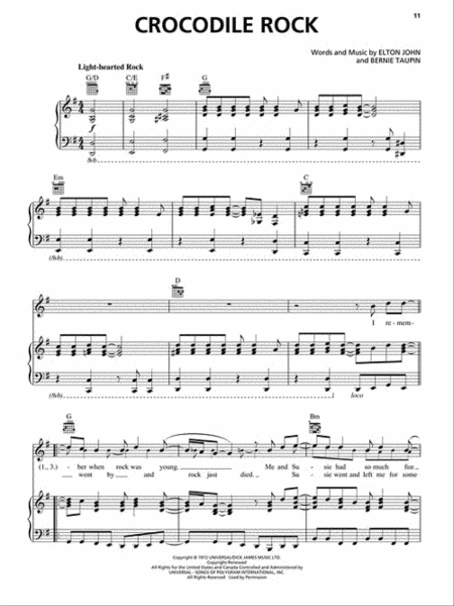 Elton John Hits Piano, Vocal, Guitar scores gallery preview page 3