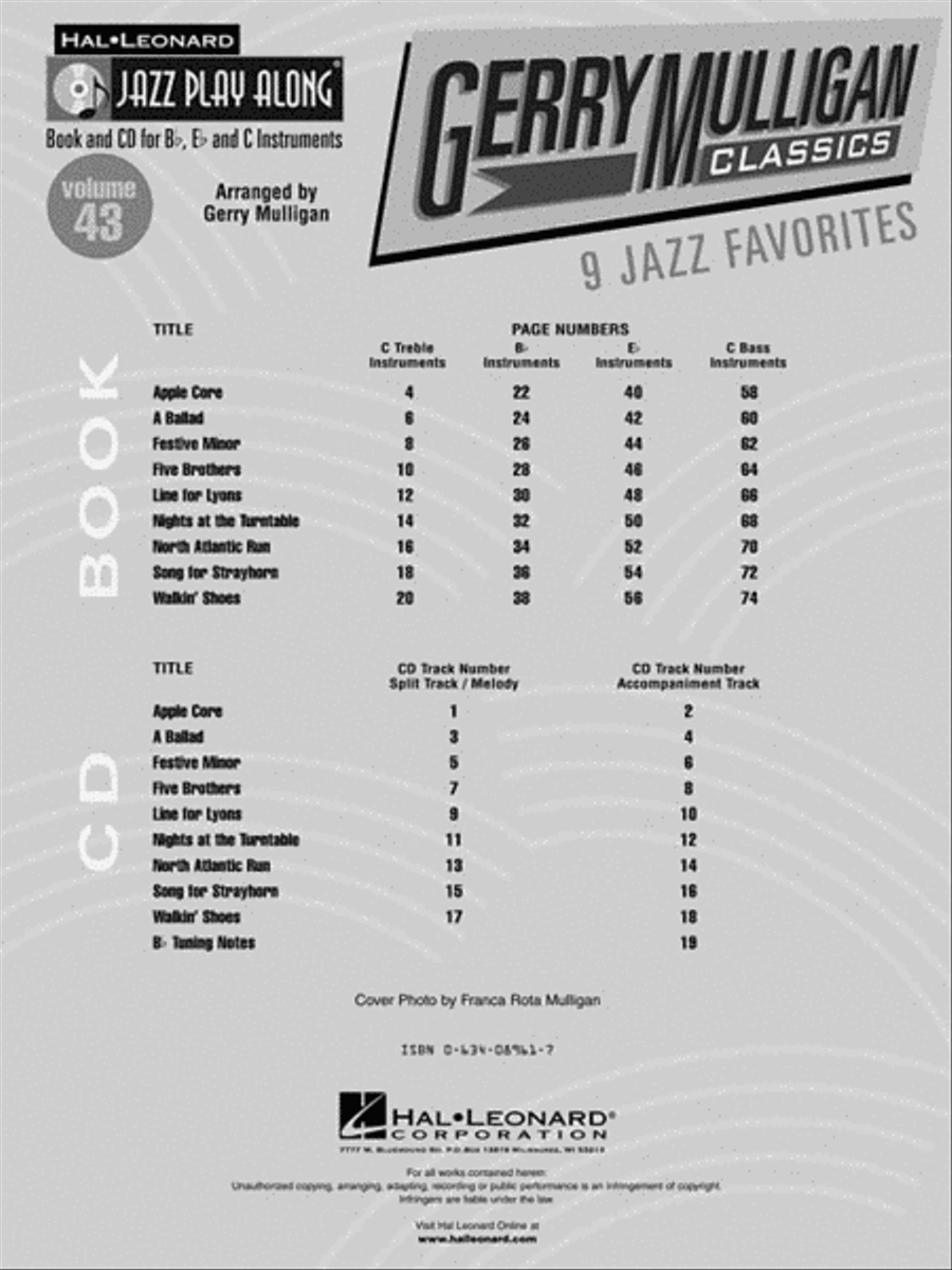 Gerry Mulligan Classics C Instrument scores gallery preview page 3