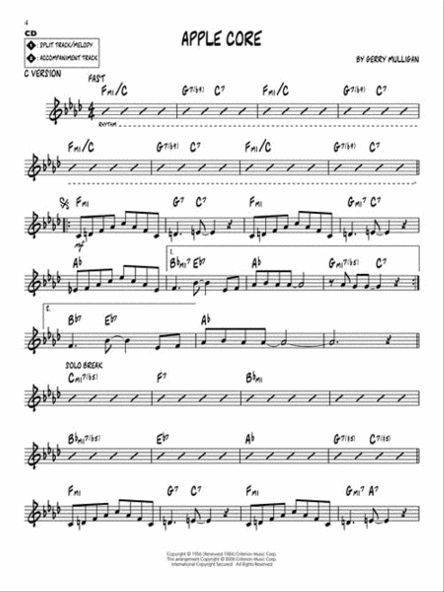 Gerry Mulligan Classics C Instrument scores gallery preview page 5
