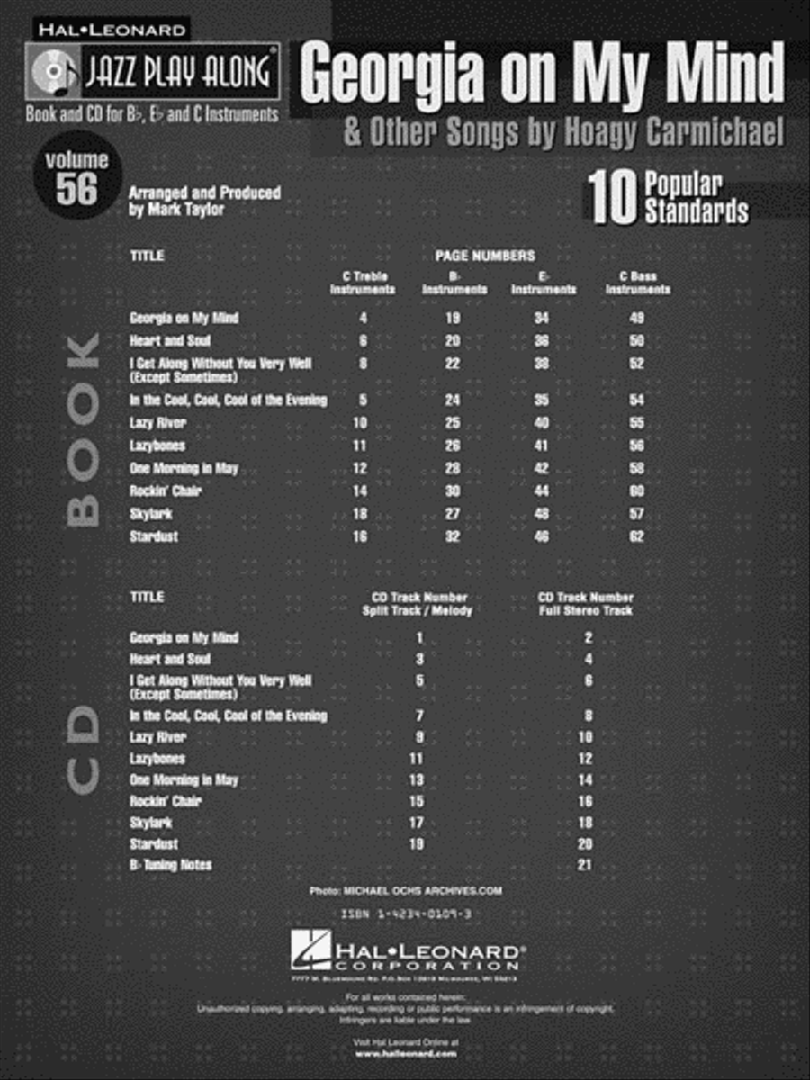 Georgia on My Mind & Other Songs by Hoagy Carmichael C Instrument scores gallery preview page 3