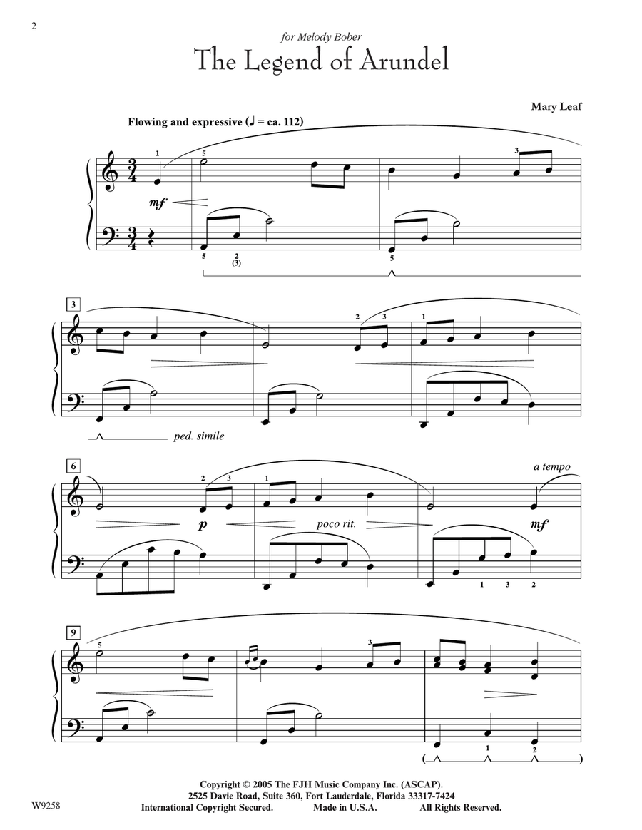 The Legend of Arundel Piano Solo scores gallery preview page 2