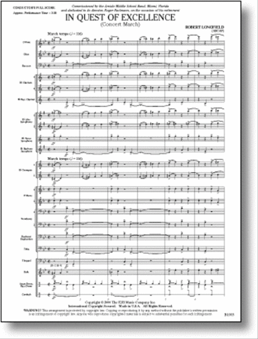 In Quest of Excellence In Quest of Excellence Concert Band scores gallery preview page 1