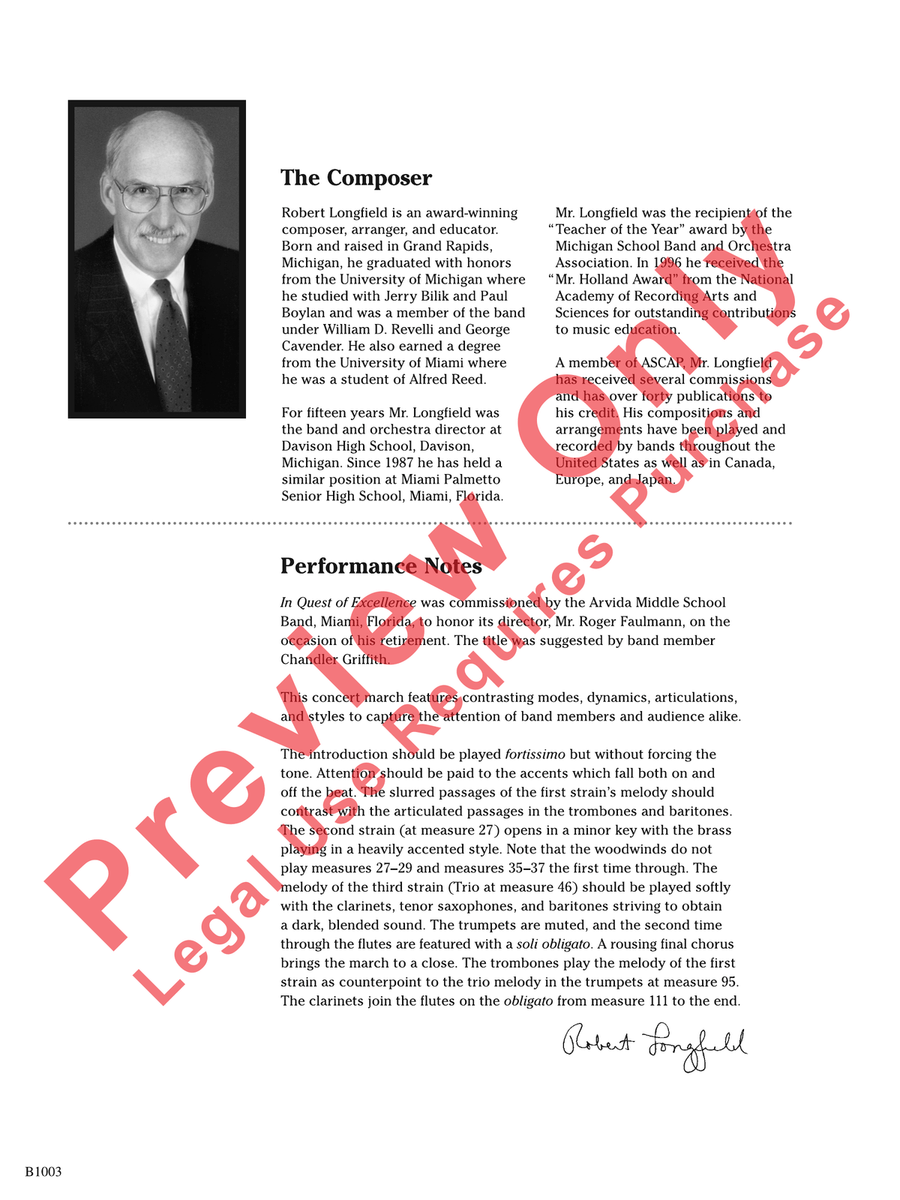 In Quest of Excellence In Quest of Excellence Concert Band scores gallery preview page 3