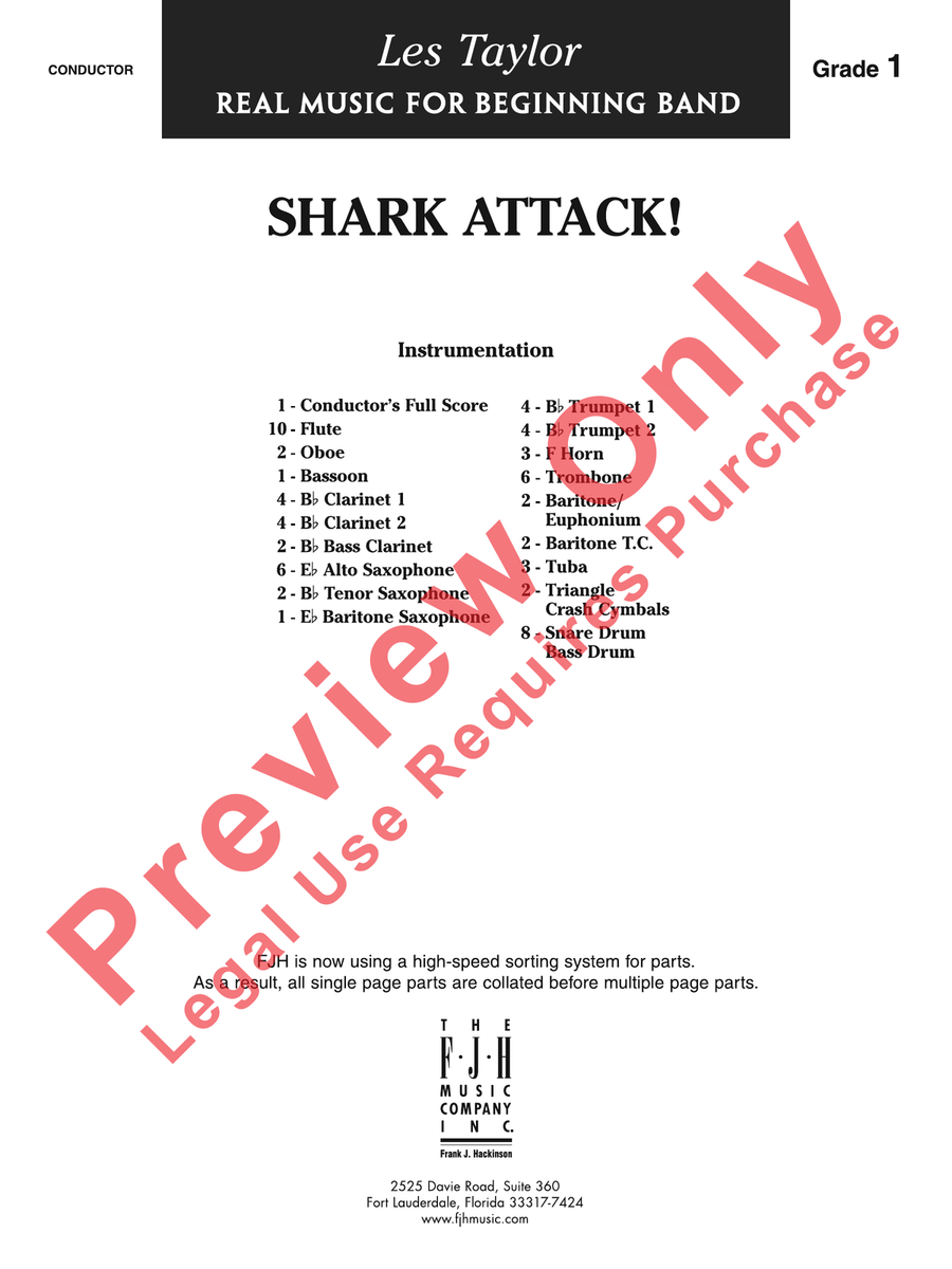 Shark Attack! Shark Attack! Concert Band scores gallery preview page 2