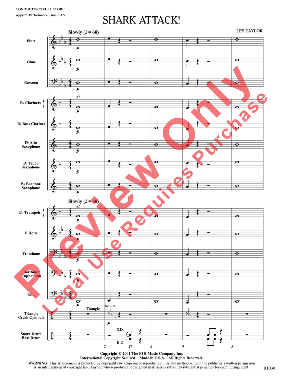 Shark Attack! Shark Attack! Concert Band scores gallery preview page 4