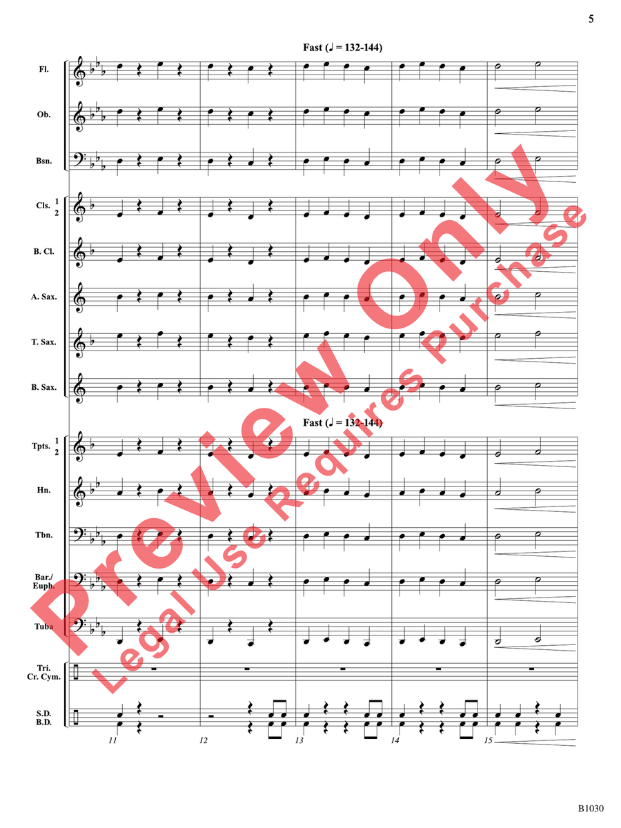 Shark Attack! Shark Attack! Concert Band scores gallery preview page 6