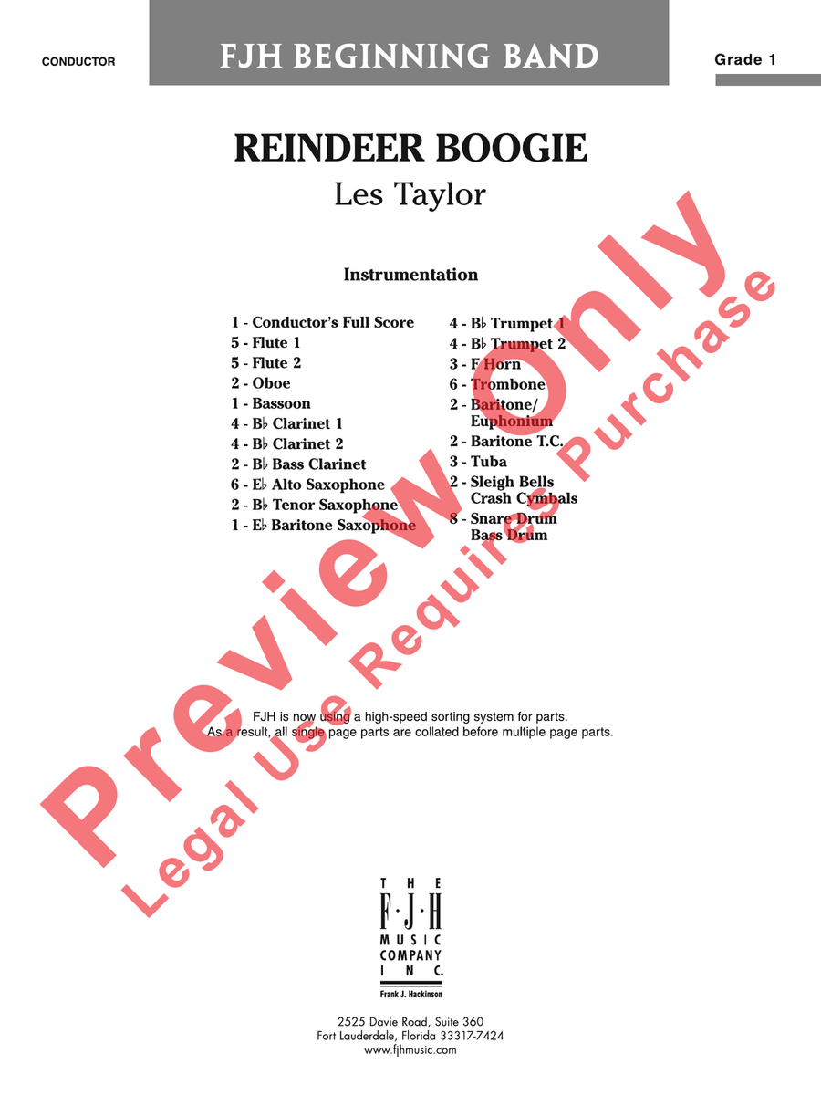 Reindeer Boogie Reindeer Boogie Concert Band scores gallery preview page 2