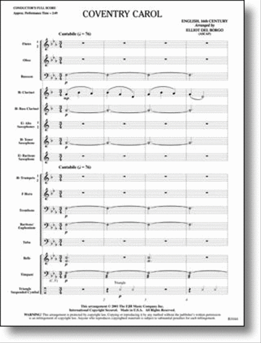 Coventry Carol Coventry Carol Concert Band scores gallery preview page 1