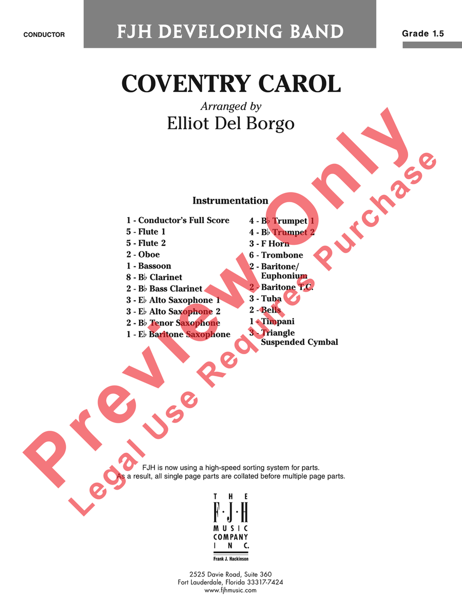 Coventry Carol Coventry Carol Concert Band scores gallery preview page 2