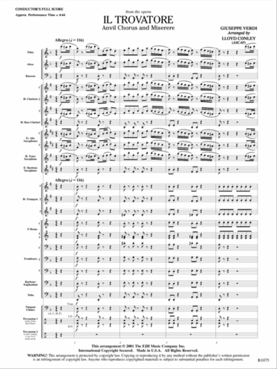 Il Trovatore Concert Band scores gallery preview page 2