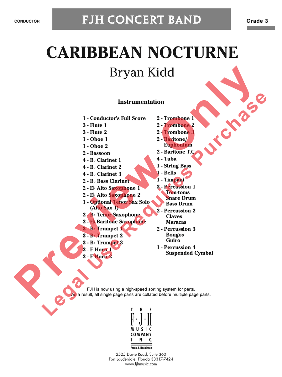 Caribbean Nocturne Caribbean Nocturne Concert Band scores gallery preview page 2