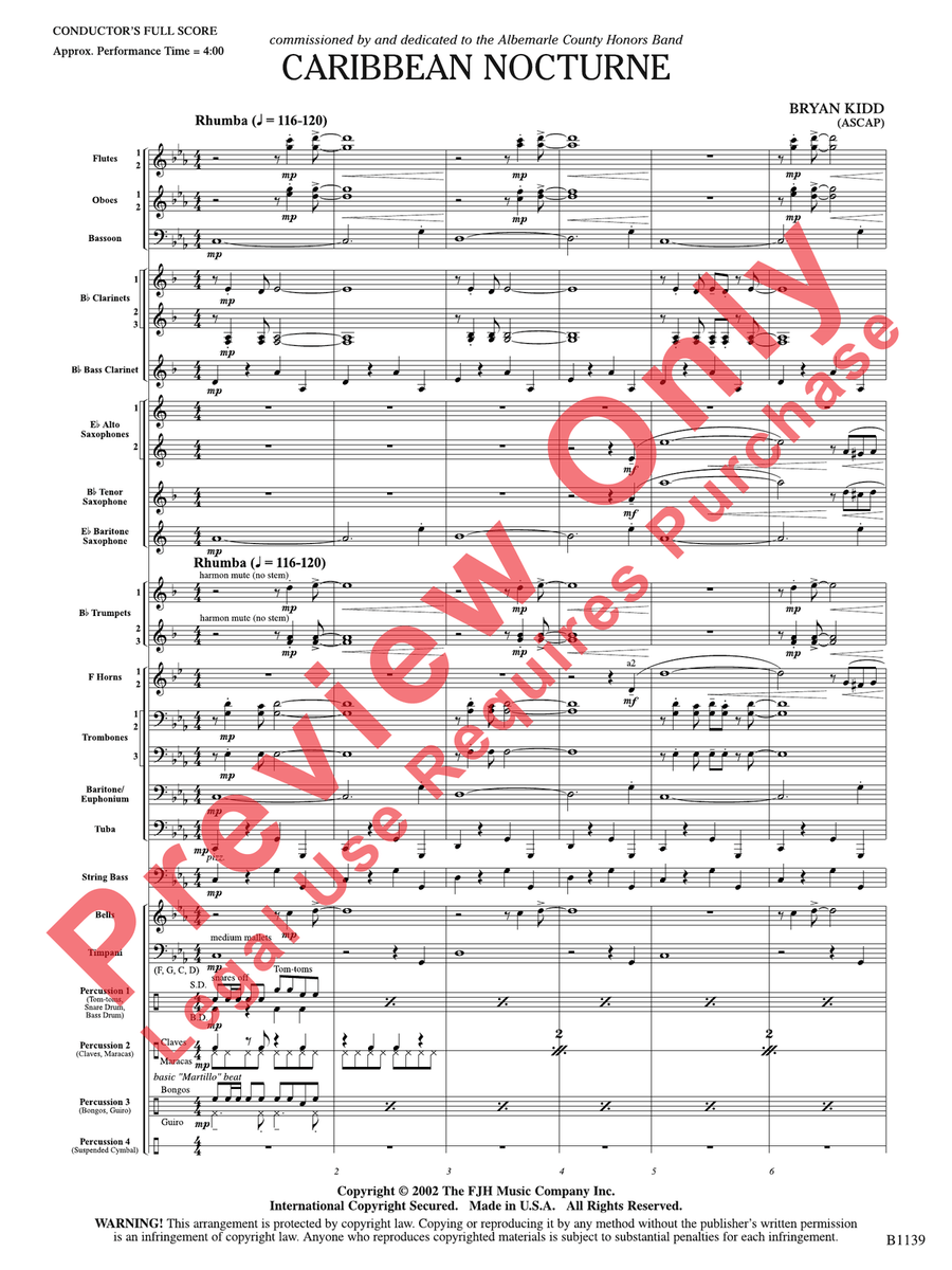 Caribbean Nocturne Caribbean Nocturne Concert Band scores gallery preview page 4