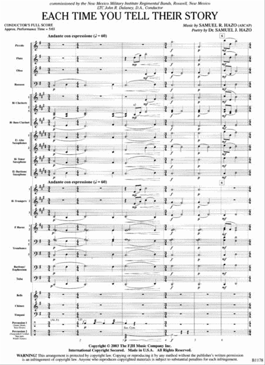 Each Time You Tell Their Story Concert Band scores gallery preview page 2