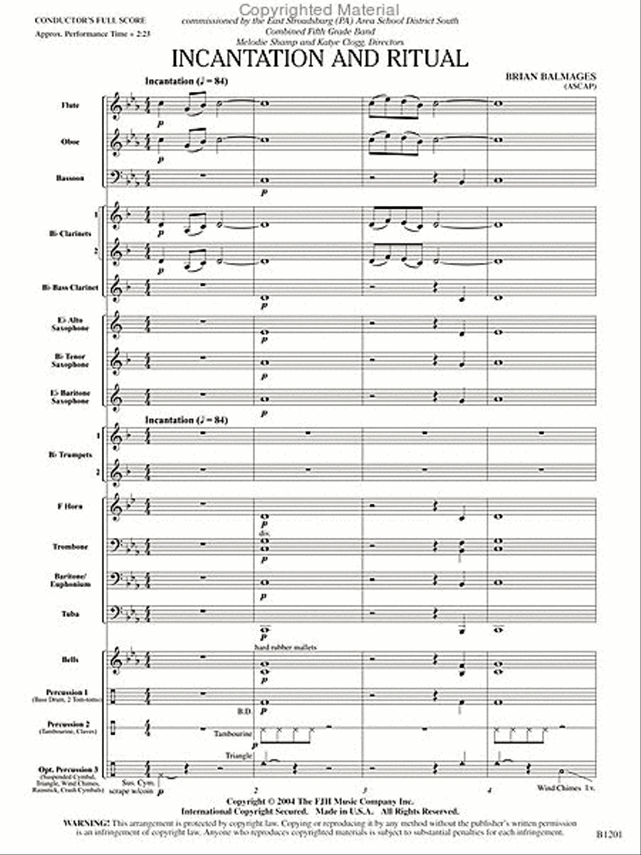 Incantation and Ritual Incantation and Ritual Concert Band scores gallery preview page 2