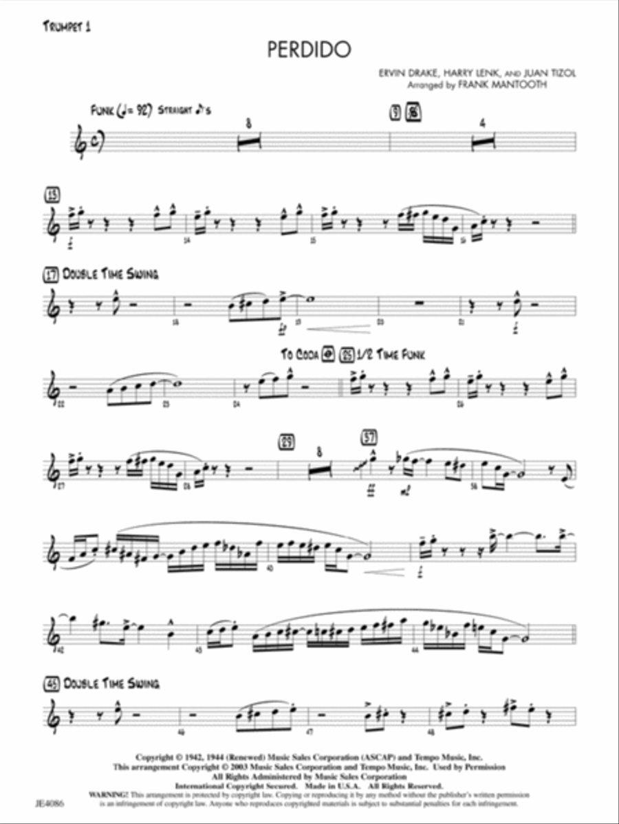 Perdido Jazz Ensemble scores gallery preview page 2
