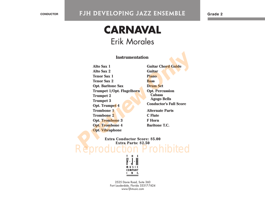 Carnaval Carnaval Jazz Ensemble scores gallery preview page 2