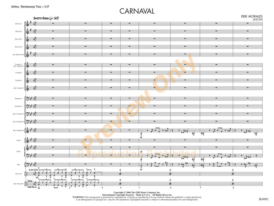 Carnaval Carnaval Jazz Ensemble scores gallery preview page 4