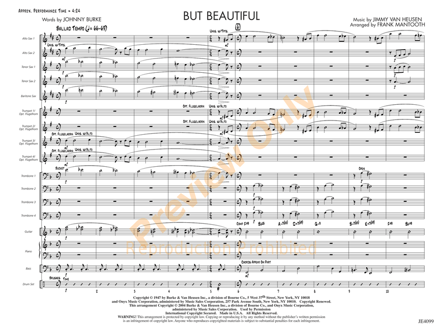 But Beautiful But Beautiful Jazz Ensemble scores gallery preview page 4