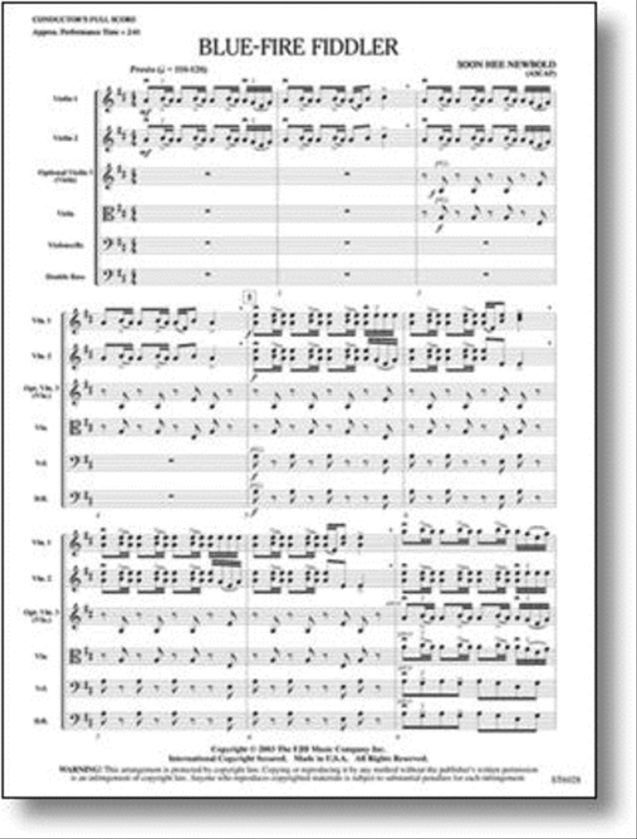 Blue-Fire Fiddler by Soon Hee Newbold String Orchestra - Sheet Music
