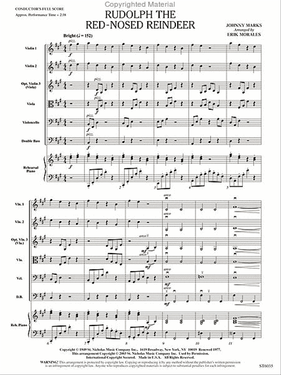 Rudolph the Red-Nosed Reindeer String Orchestra scores gallery preview page 2