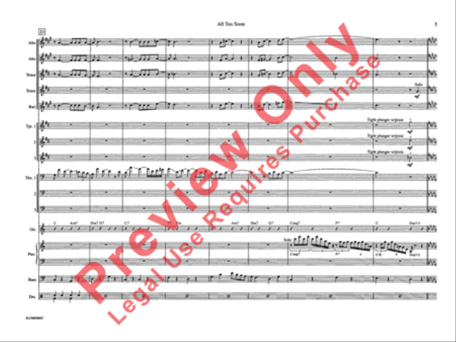 All Too Soon All Too Soon Jazz Ensemble scores gallery preview page 12