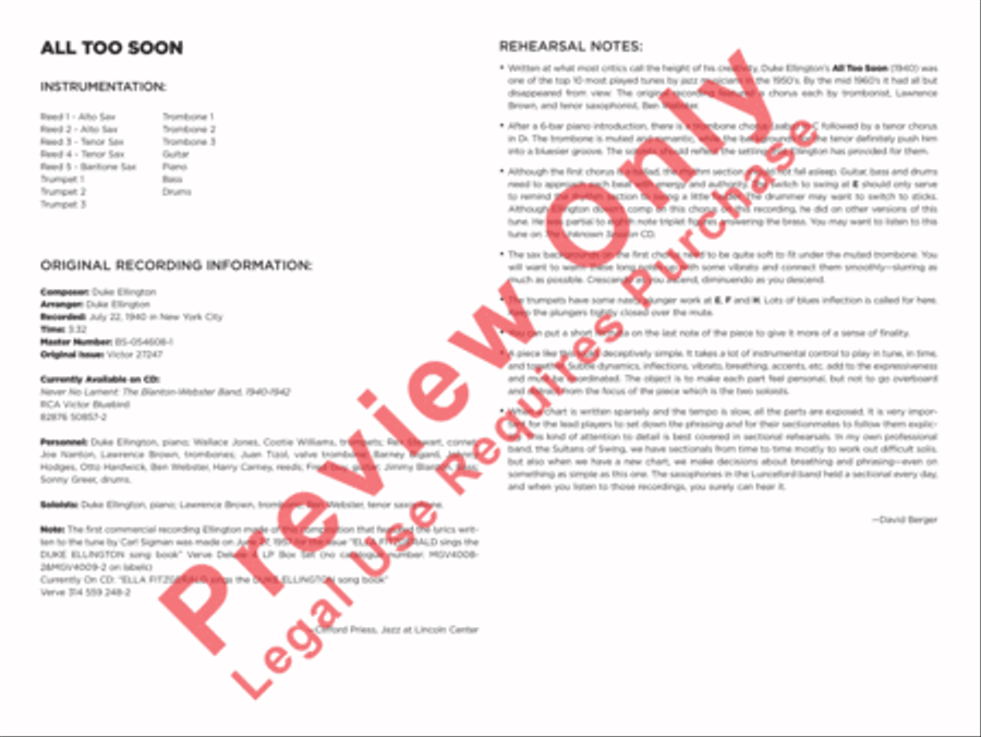 All Too Soon All Too Soon Jazz Ensemble scores gallery preview page 6