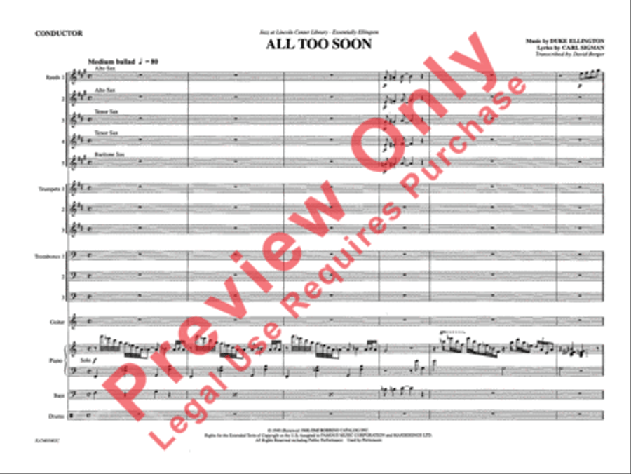 All Too Soon All Too Soon Jazz Ensemble scores gallery preview page 8