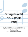 String Quartet No. 2 (Viola Part)