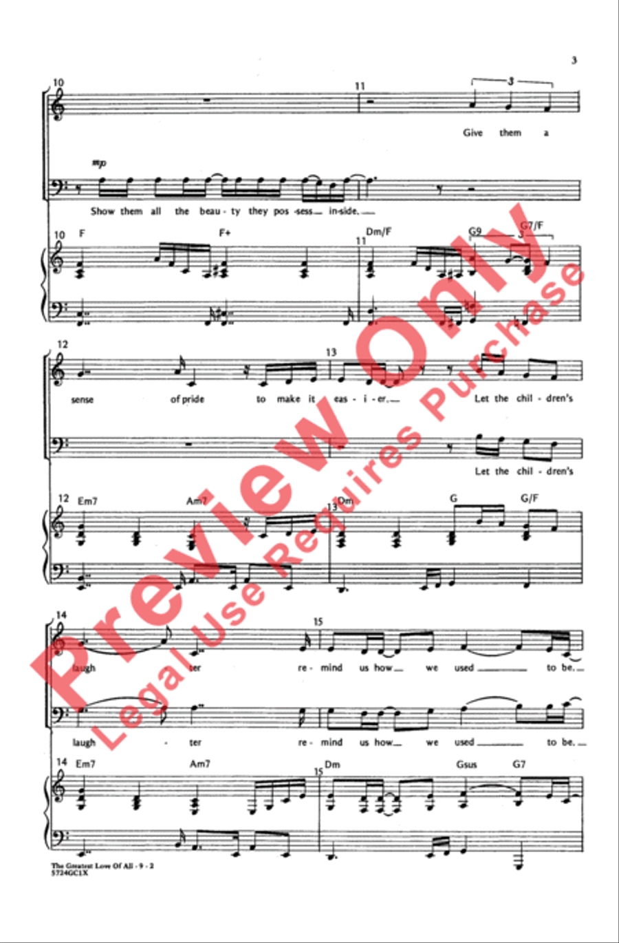 Greatest Love of All Greatest Love of All Choir scores gallery preview page 3