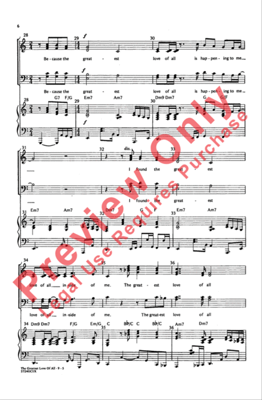 Greatest Love of All Greatest Love of All Choir scores gallery preview page 6
