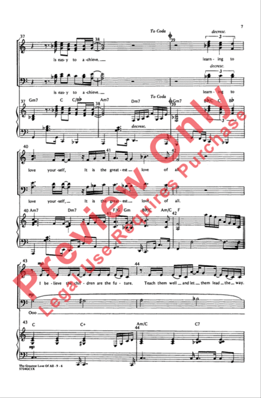Greatest Love of All Greatest Love of All Choir scores gallery preview page 7