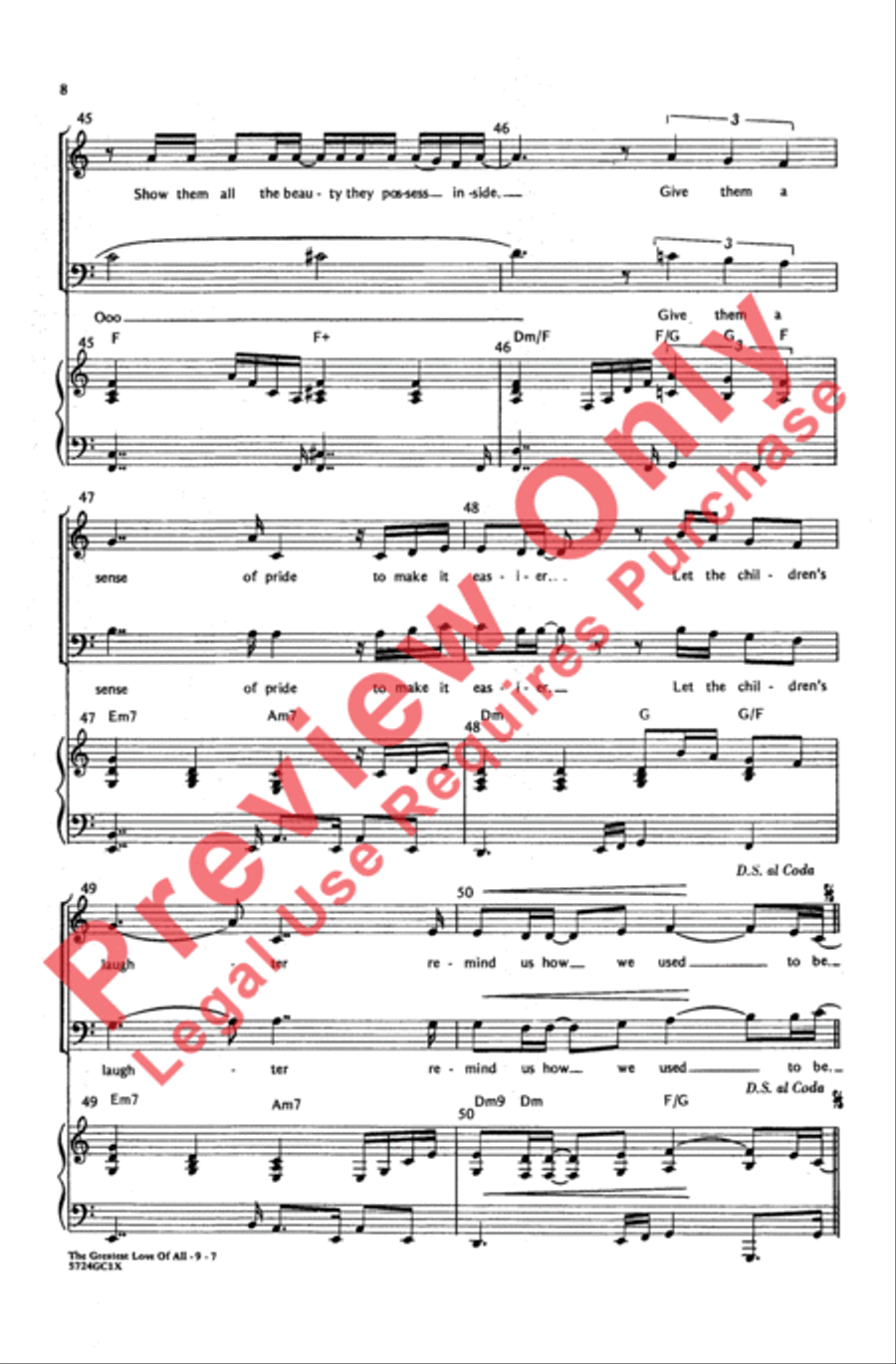 Greatest Love of All Greatest Love of All Choir scores gallery preview page 8