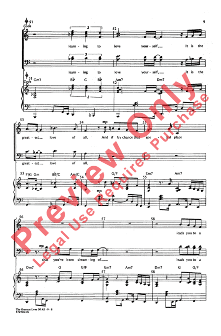 Greatest Love of All Greatest Love of All Choir scores gallery preview page 9