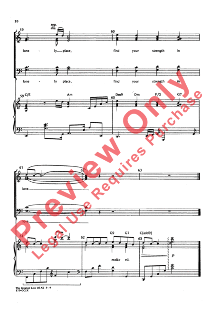 Greatest Love of All Greatest Love of All Choir scores gallery preview page 10