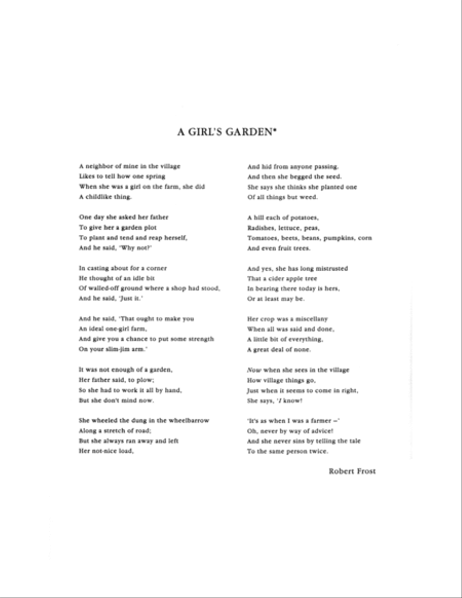 A Girl's Garden - SAA - From 