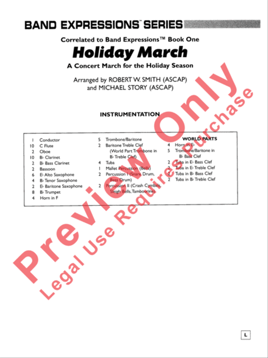 Holiday March (A Concert March for the Holiday Season) Concert Band scores gallery preview page 2