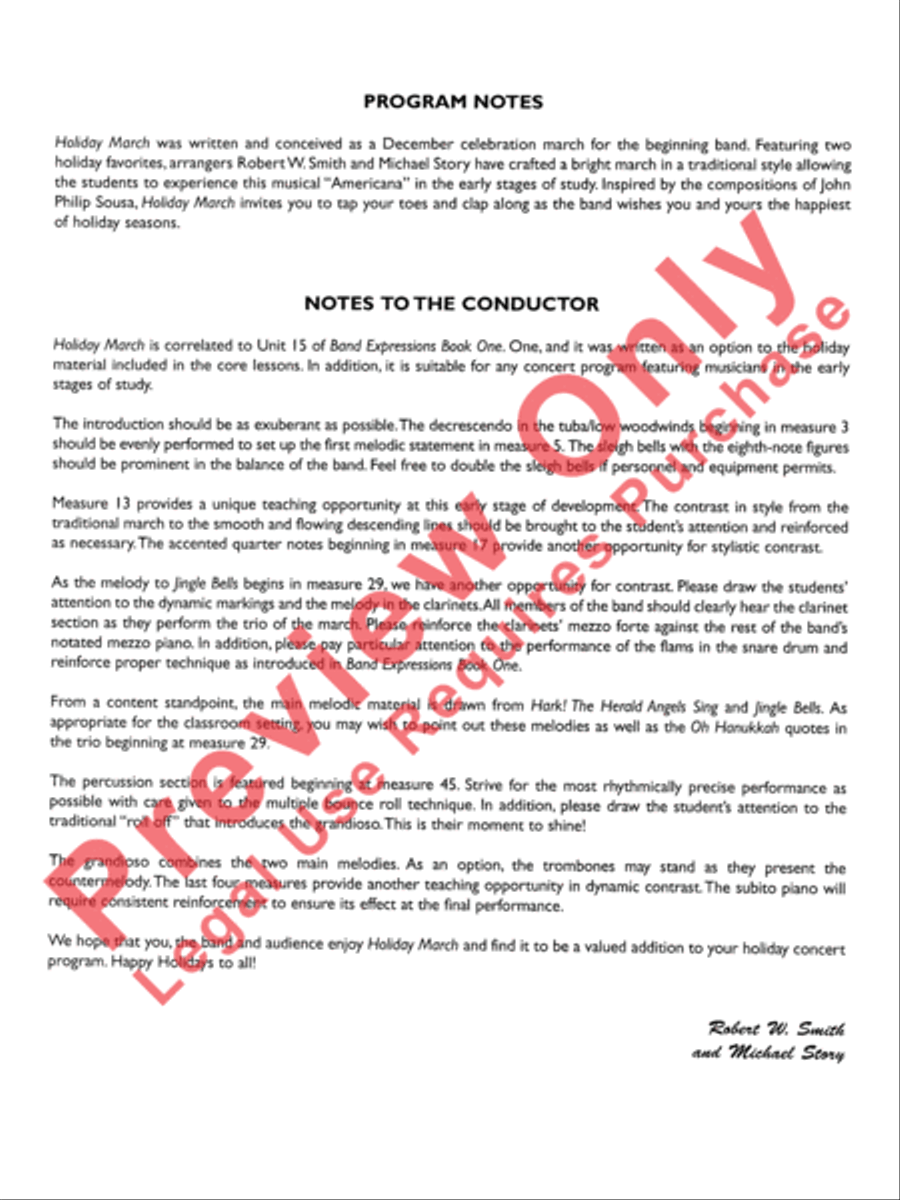 Holiday March (A Concert March for the Holiday Season) Concert Band scores gallery preview page 3