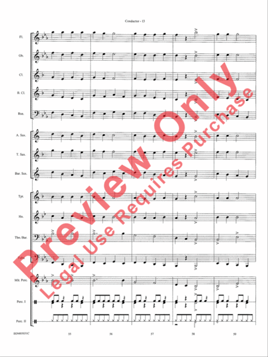Holiday March (A Concert March for the Holiday Season) Concert Band scores gallery preview page 16