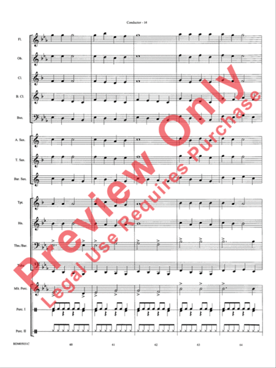 Holiday March (A Concert March for the Holiday Season) Concert Band scores gallery preview page 17
