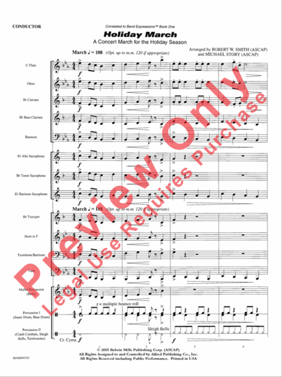 Holiday March (A Concert March for the Holiday Season) Concert Band scores gallery preview page 4