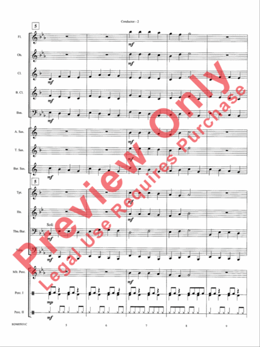 Holiday March (A Concert March for the Holiday Season) Concert Band scores gallery preview page 5
