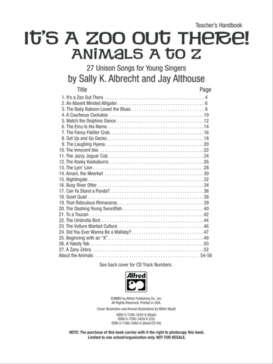 It's a Zoo Out There! Animals A to Z Voice scores gallery preview page 2