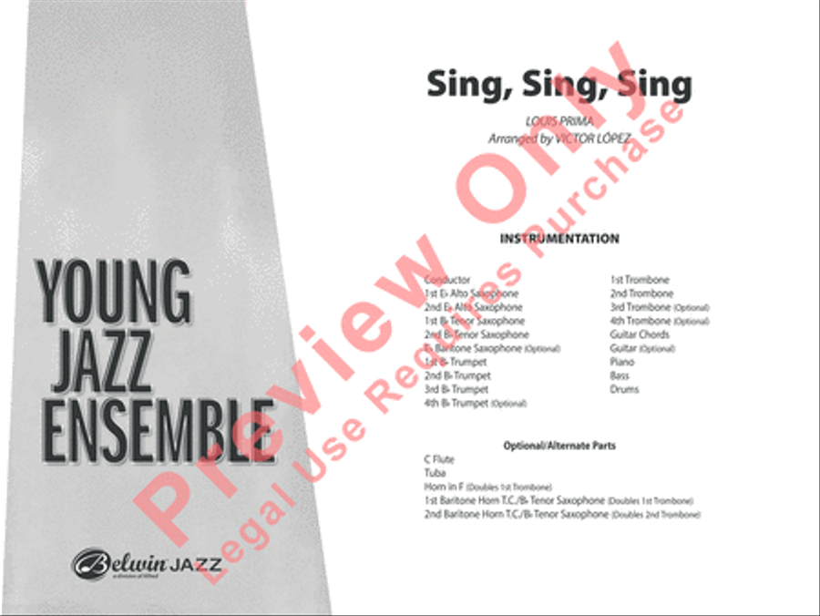 Sing, Sing, Sing Sing, Sing, Sing Jazz Ensemble scores gallery preview page 2